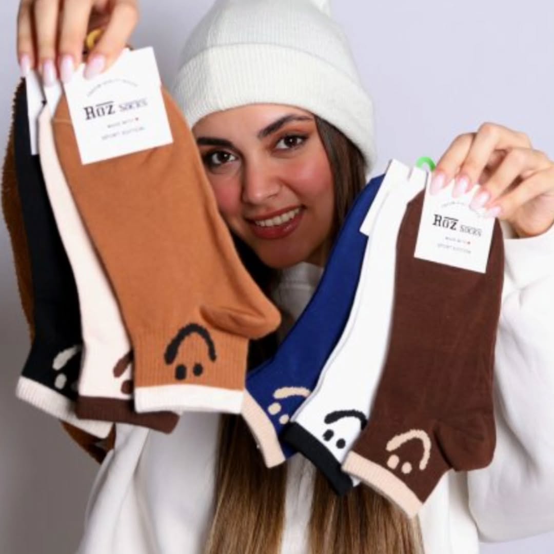 جوراب زنانه ساقدار طرح لبخند